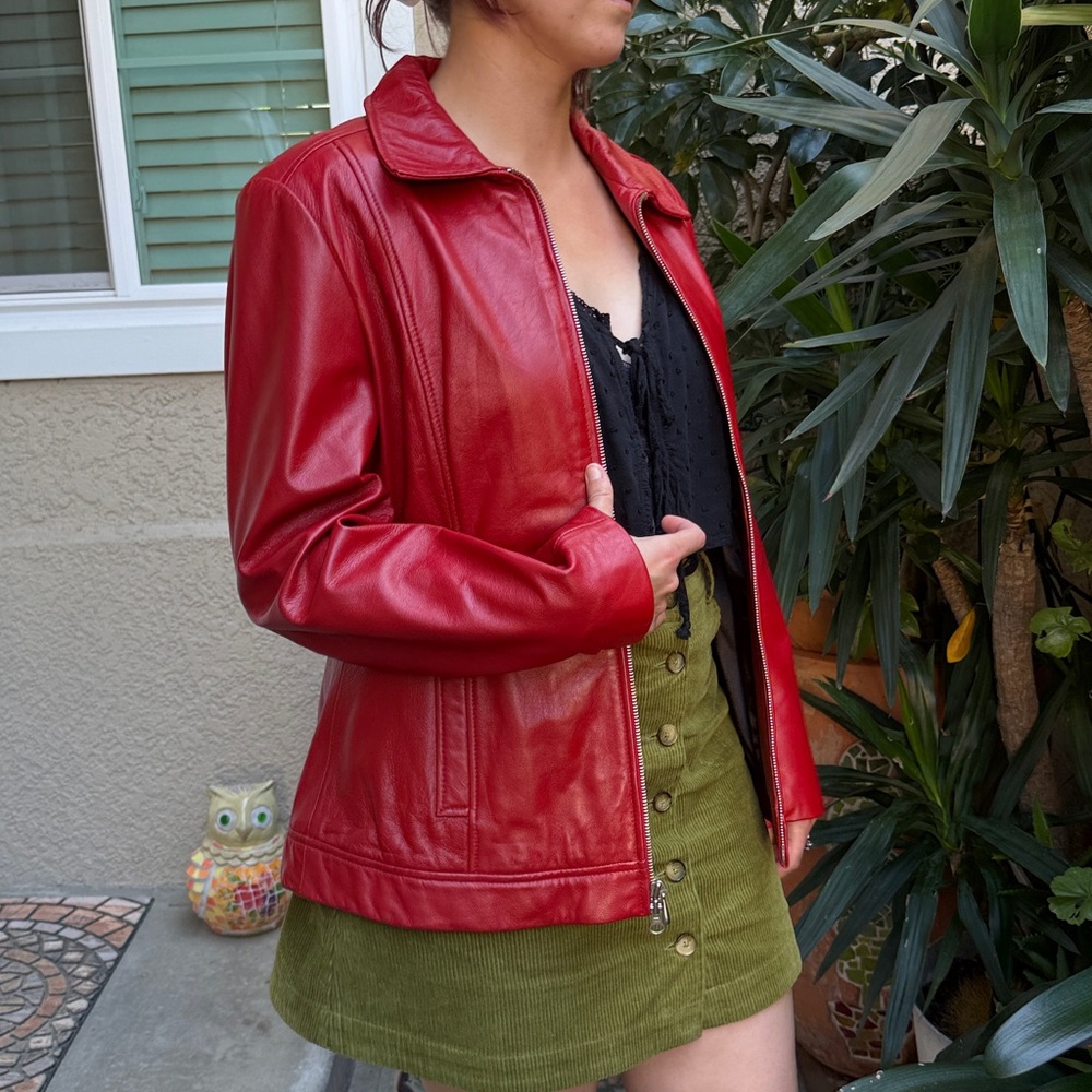 Dark Red Leather Wilsons Leather Jacket